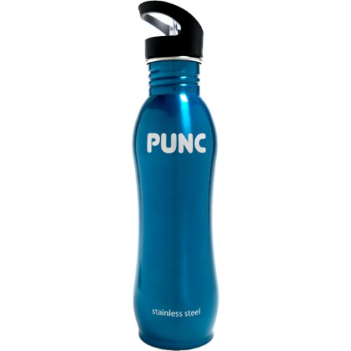 Punc Stainless Steel Curved Bottle - Blue (750 ml)