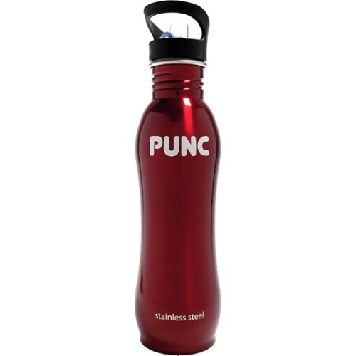 Punc Stainless Steel Curved Bottle - Red (750 ml)