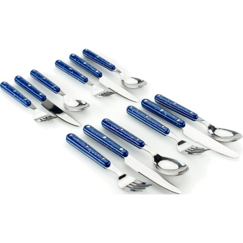 GSI Outdoors Pioneer Blue Enamelware Cutlery Set (12 pieces)