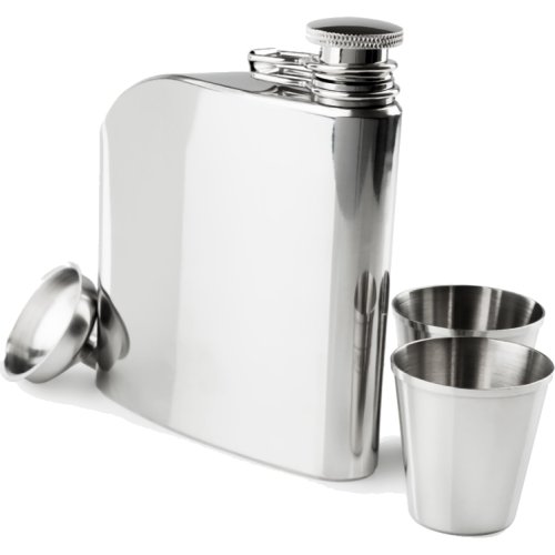GSI Outdoors Glacier Stainless Traditional Hip Flask Set (177 ml)