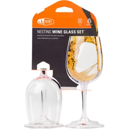 GSI Outdoors Nesting Wine Glass Set (2 Glass Set)