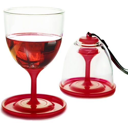 Asobu Stack N'Go Vino 2 Glass Set - Red