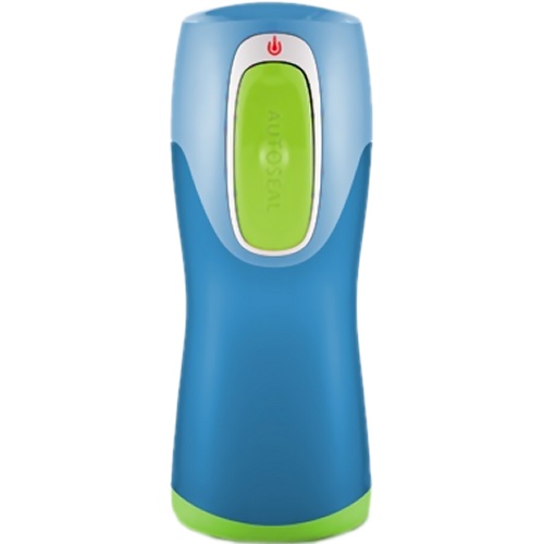 Contigo Autoseal Kids Water Bottle (Blue with Green button)