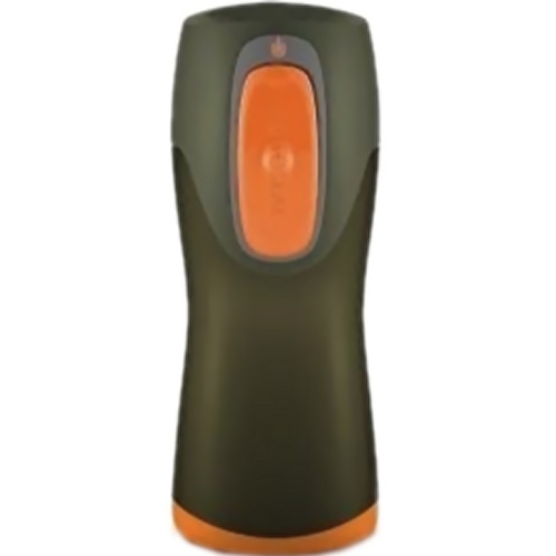 Contigo Autoseal Kids Water Bottle (Army Green with Orange button)