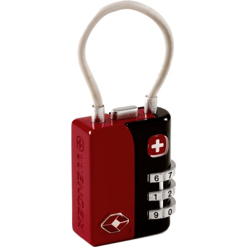 Wenger Travel Sentry 3 Dial Combination Cable Lock (Red)