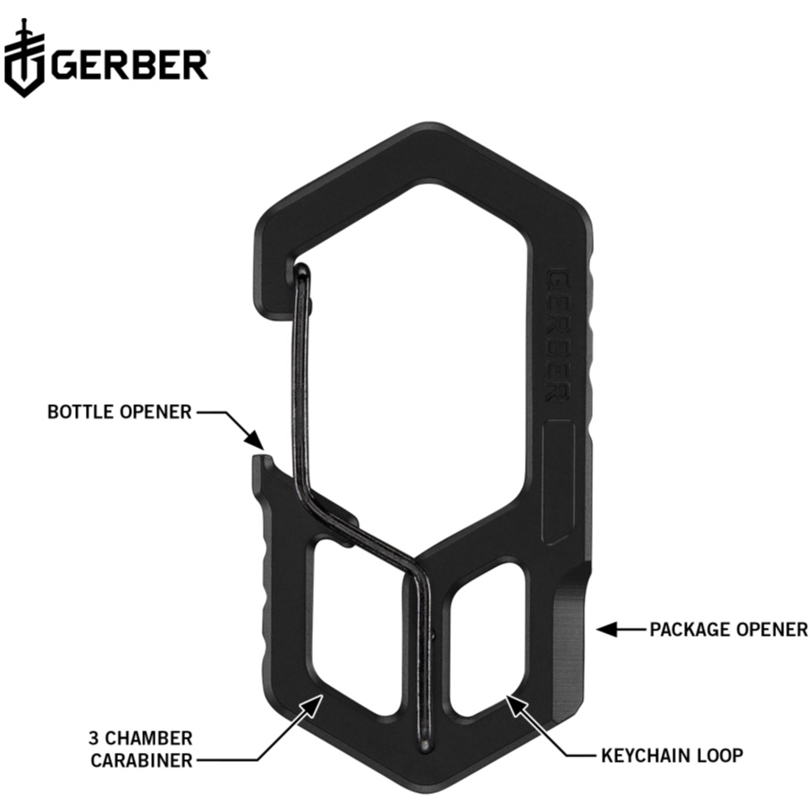 Gerber Carabiner Keychain Tool - Black - Image 1