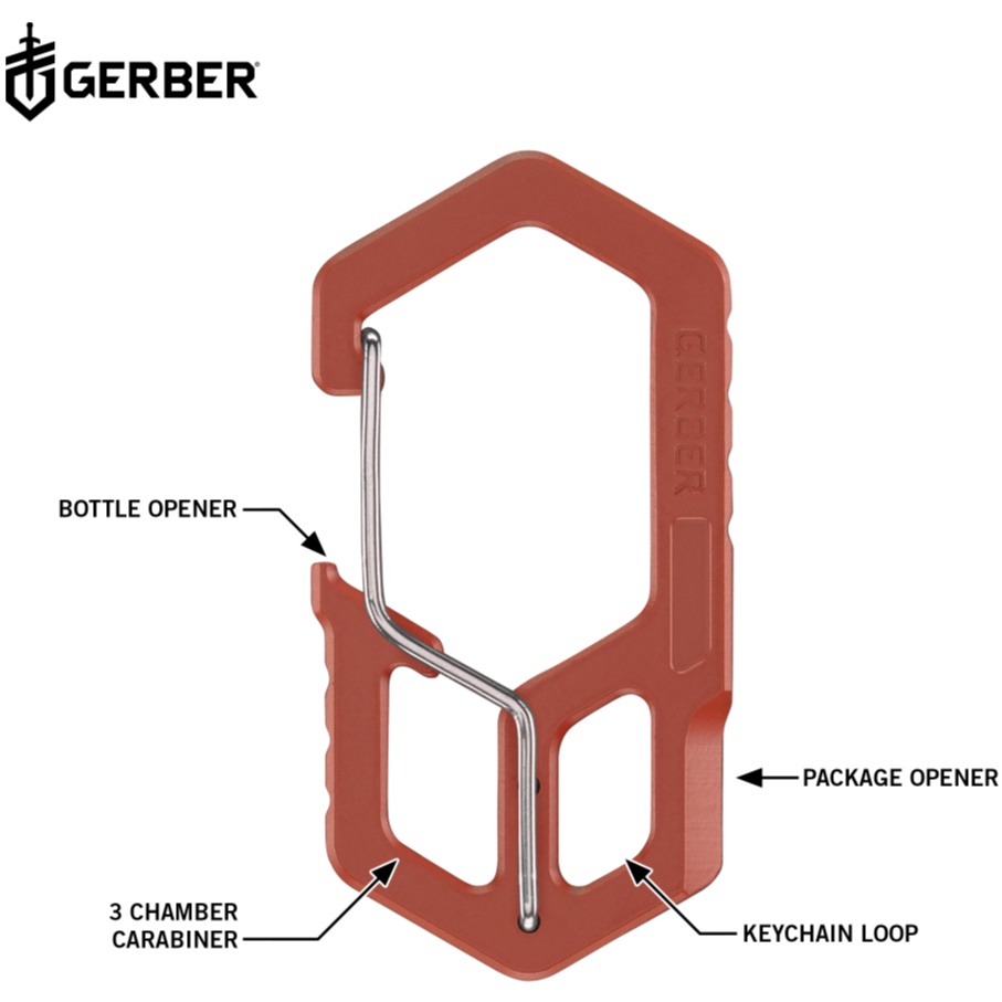 Gerber Carabiner Keychain Tool - Burnt Orange - Image 1