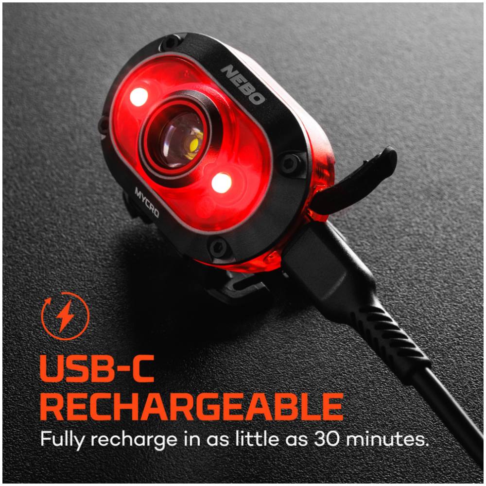 NEBO Mycro 450 Head Torch - Red - Image 2