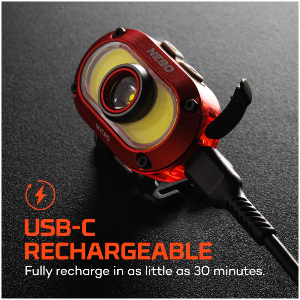 NEBO Mycro 550+ Head Torch - Red - Image 1
