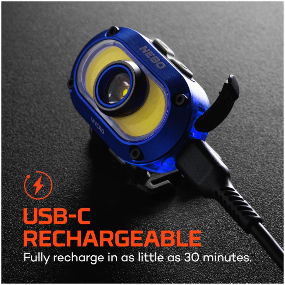 NEBO Mycro 550+ Head Torch - Blue - Image 1