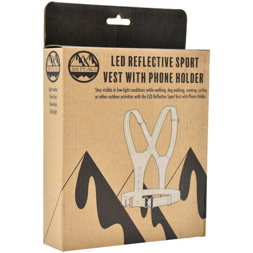Six Peaks LED Reflective Sport Vest with Phone Holder - Image 3
