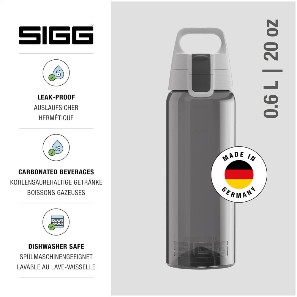 SIGG Total Colour ONE Water Bottle 600ml (Anthracite) - Image 1