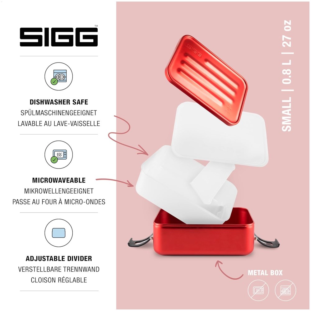 SIGG Metal Food Box Small (Red) - Image 1