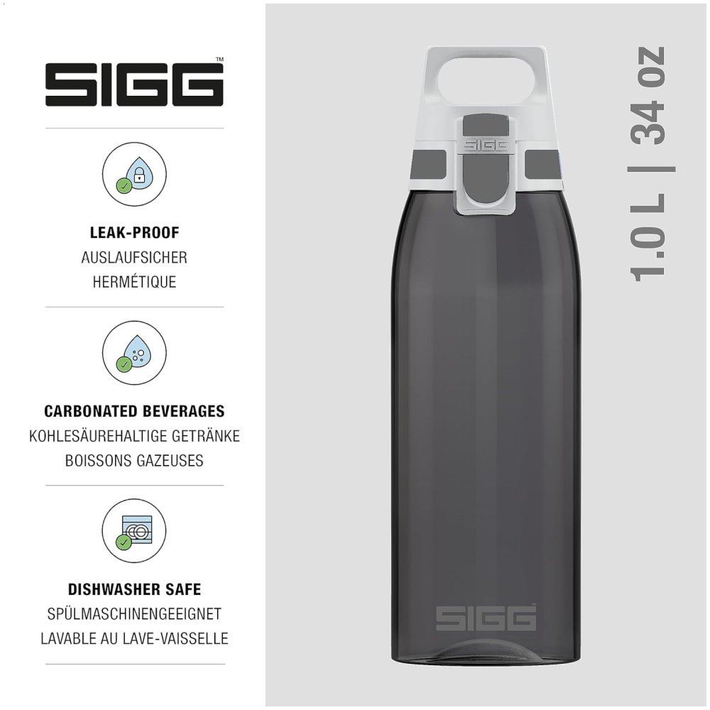 SIGG Total Colour ONE My Planet Water Bottle 1000ml (Anthracite) - Image 1