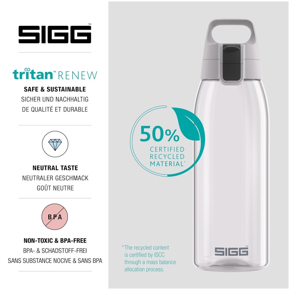 SIGG Total Colour ONE My Planet Water Bottle 1000ml (Transparent) - Image 1