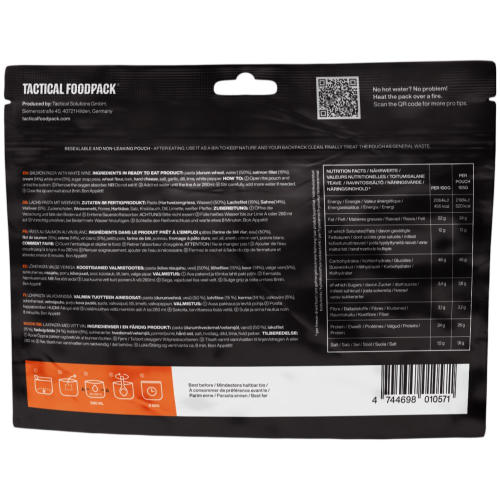 Tactical Foodpack Salmon Pasta with White Wine - Image 2