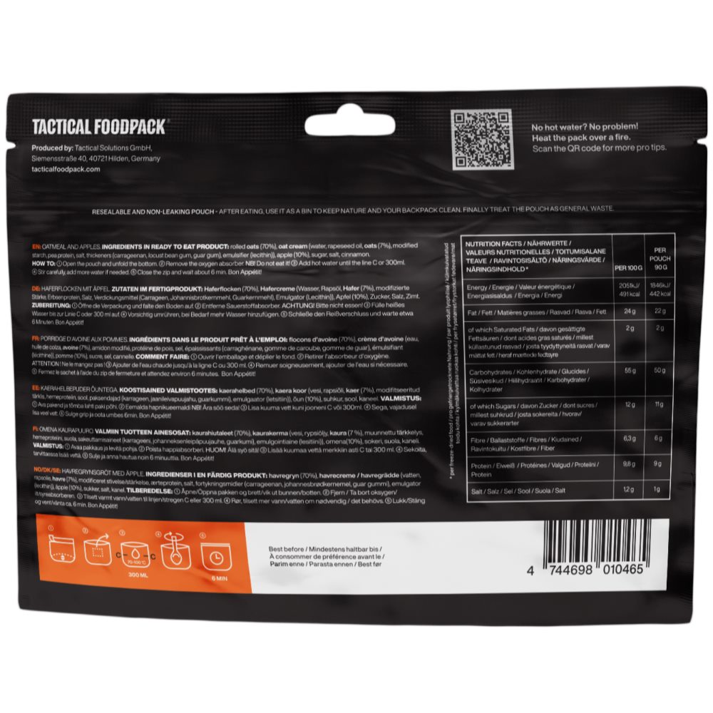 Tactical Foodpack Oatmeal and Apples - Image 2