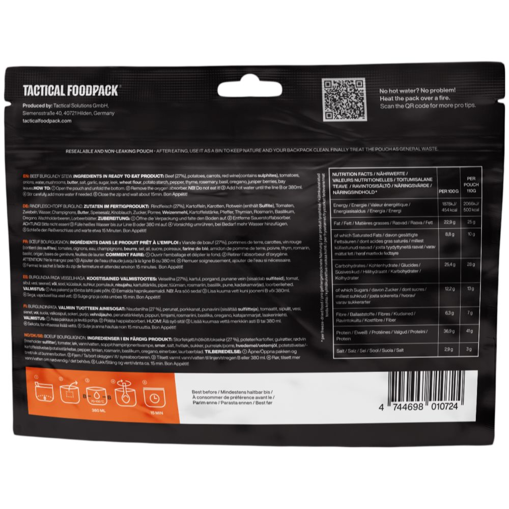 Tactical Foodpack Beef Burgundy Stew - Image 2