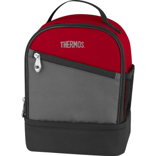 Thermos Essentials Dual Compartment Insulated Lunch Bag (Burgundy)