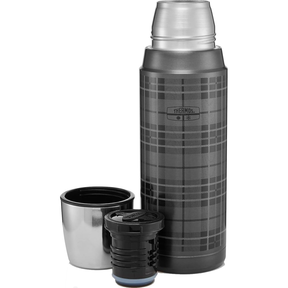 Thermos Stainless Steel Vacuum Flask 470ml (Grey Tartan) - Image 1