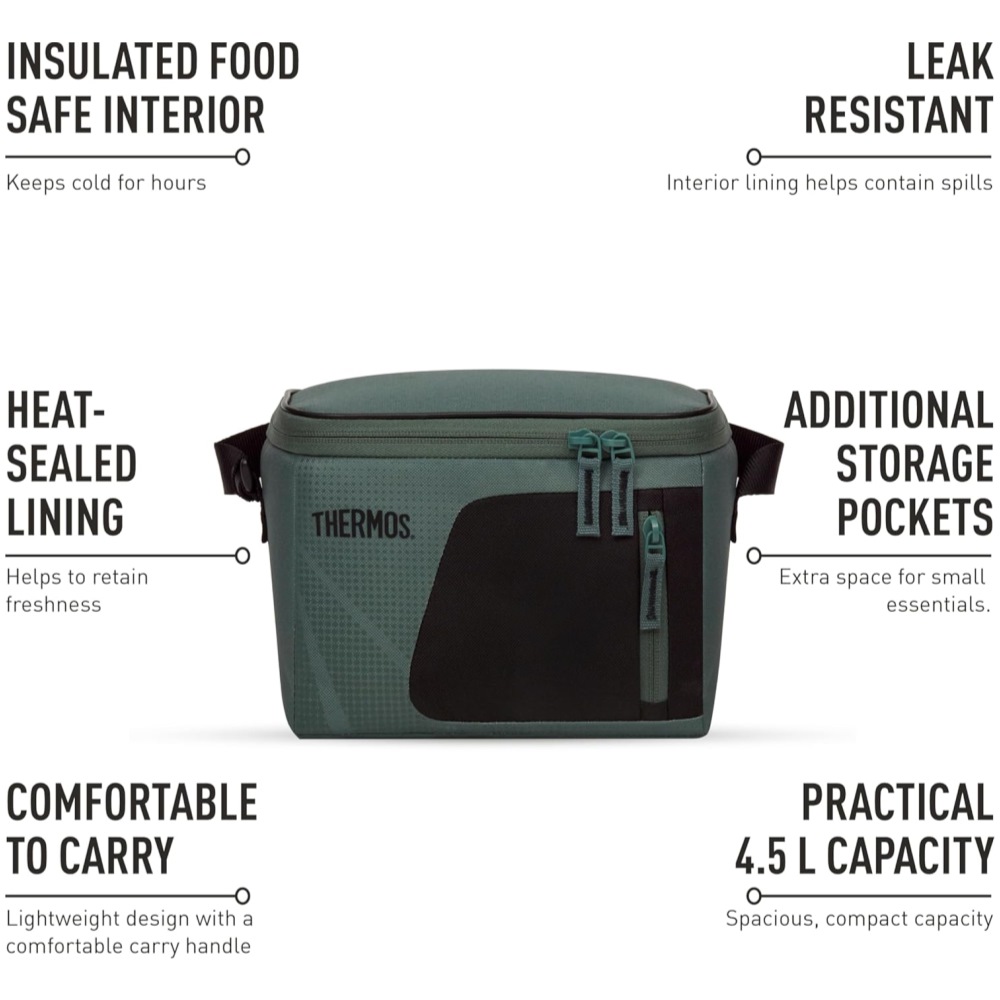 Thermos Radiance Individual Cool Bag 4.5L (Rock Cap Green) - Image 4